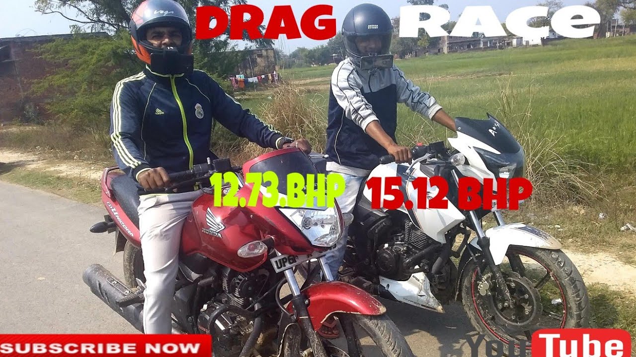 Honda Unicorn 150cc vs tvs Apache 160cc drag race