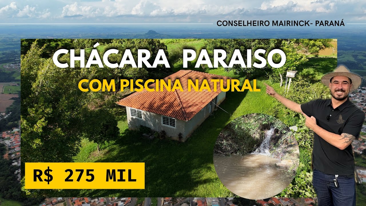 CHÁCARA PARAÍSO COM PISCINA NATURAL E CACHOEIRA E POMAR FORMADO