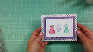 Sassy Fashion Card Featuring the Stitched Scalloped Rectangle Dies