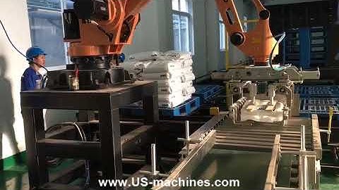 Heavy loading capacity robot hand big bag powder bag palletizing machine palletizier