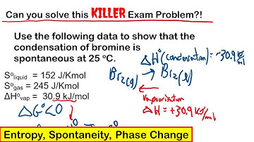 Entropy and Phase Change  - KILLER Exam Problem Explained (general chemistry thermodynamics )
