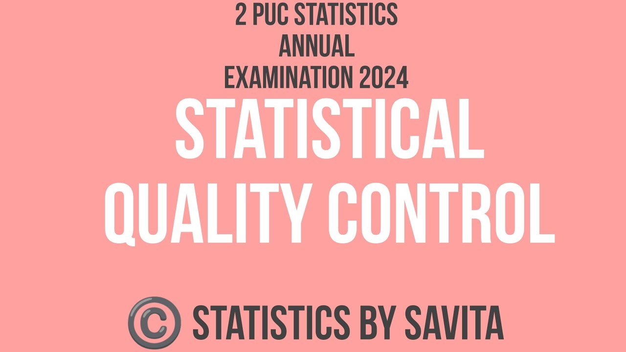 statistics by savita is live! statistical quality control - YouTube