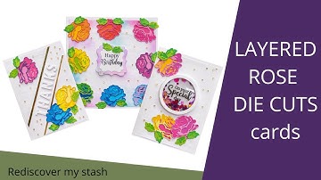 Layered Rose Die Cuts Cards
