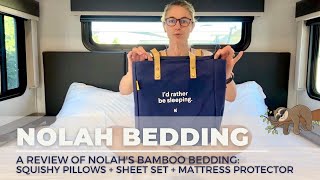 Nolah Bamboo Sheets + Waterproof Mattress Protector + Squishy Pillows  Review - YouTube