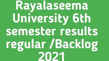 Rayalaseema University 6th semester results 2021|RUK 6th semester results @DegreeYoutubechannel