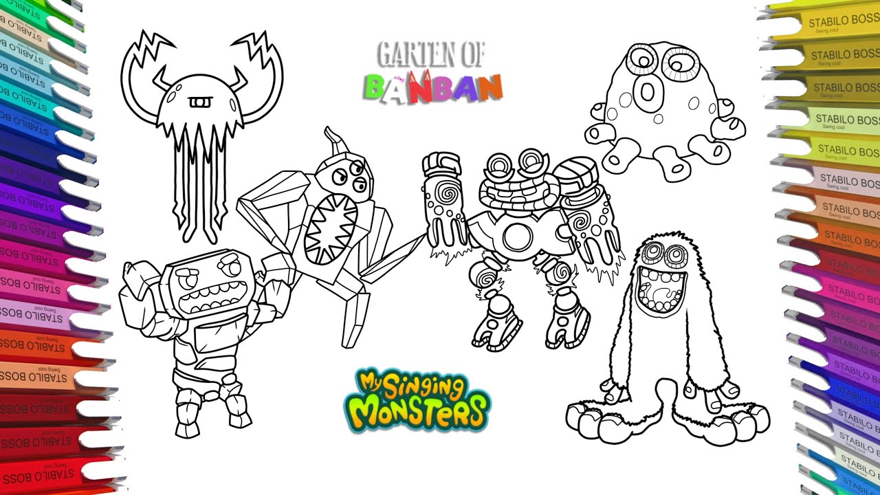 Coloring Pages Rainbow Friends – Wubbox – My Singing Monsters