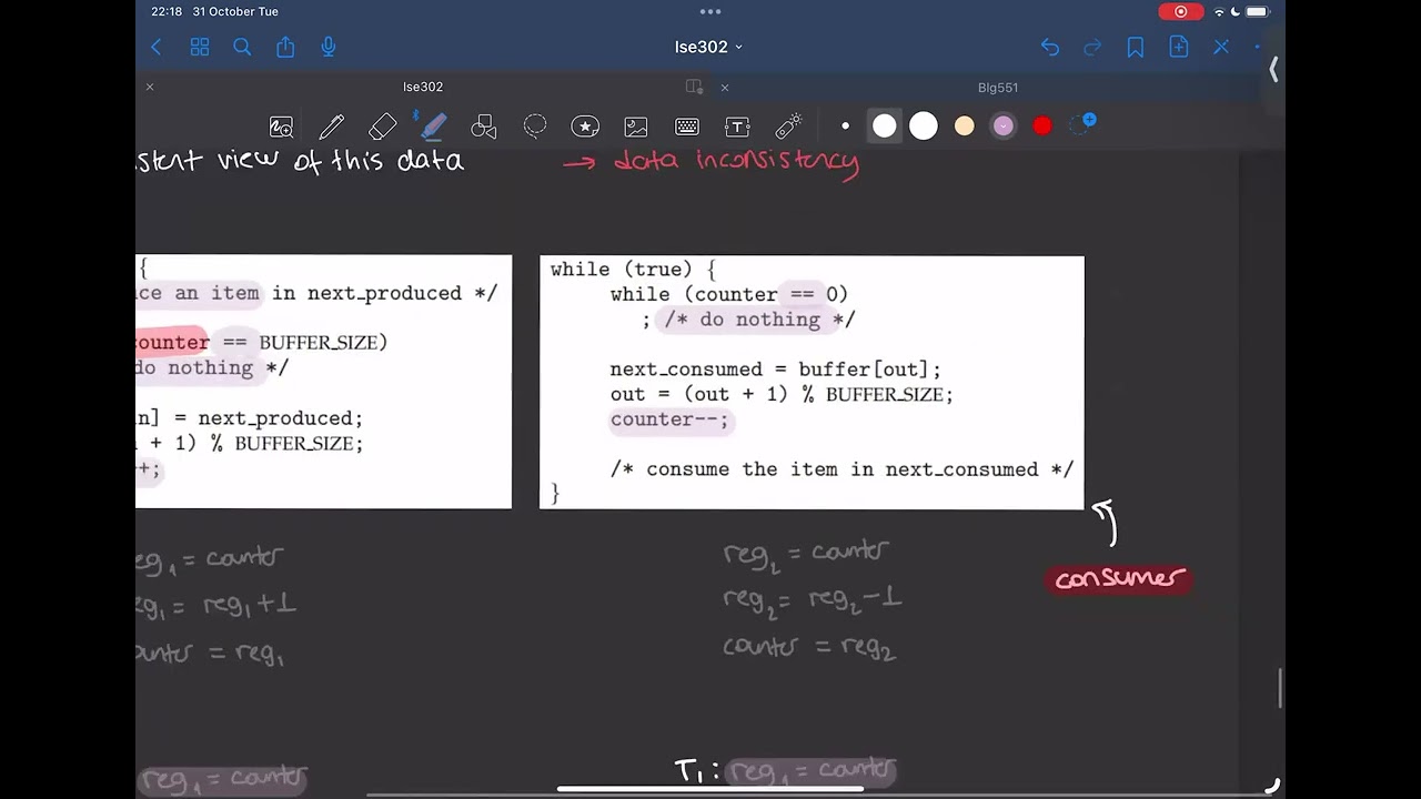 Operating Systems 4.2 (Problems with Concurrent Execution, Data Inconsistency, Race Condition)