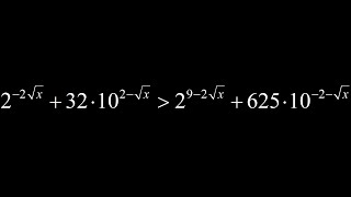 Решаем неравенство: 2^(-2√x)+32∙10^(2-√x)≥2^(9-2√x)+625∙10^(-2-√x)