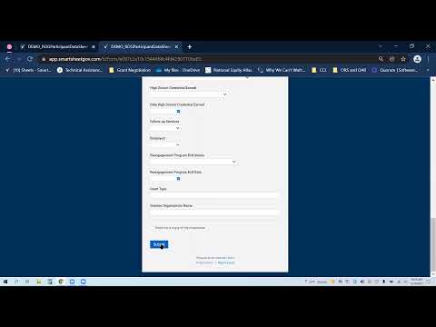 Reengagement Participant Data Spreadsheet:  Using Forms in Smartsheet Government