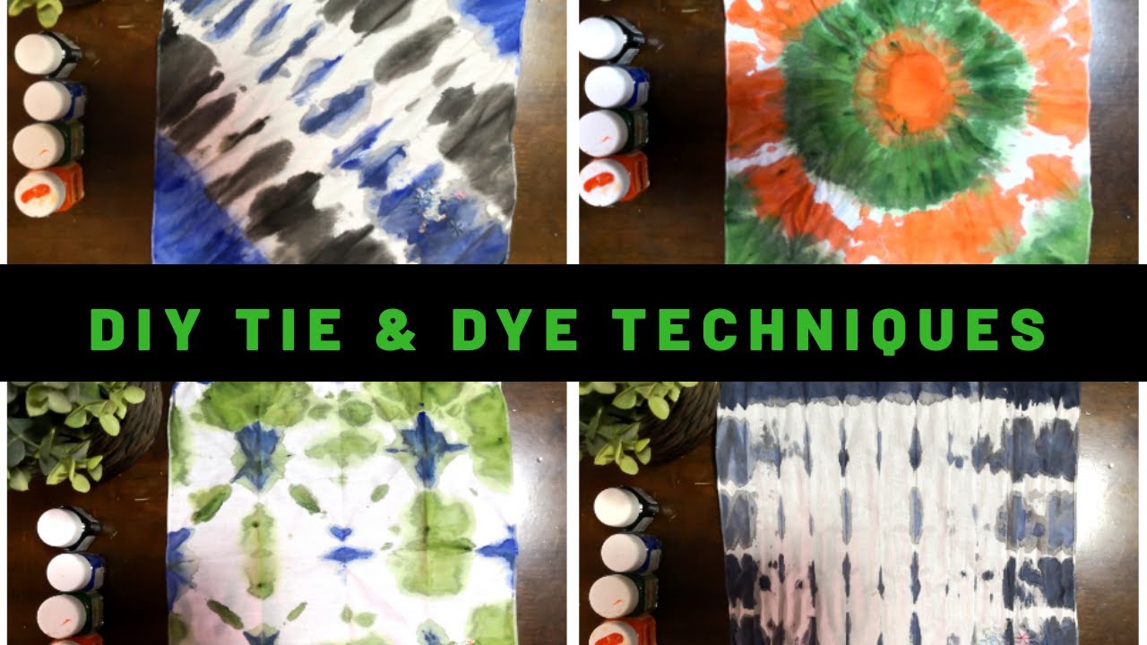 4 easy DIY Tie and Dye techniques for beginners using fabric paint