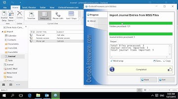 Import Outlook Journal Entries from .MSG Files
