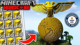I Mined 10000 Gold Building this Golden Eagle Statue in Minecraft Hardcore