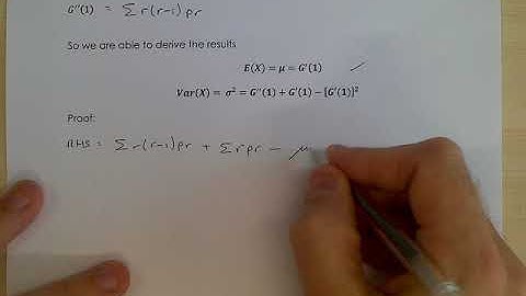 Expectation and Variance from PGF 1