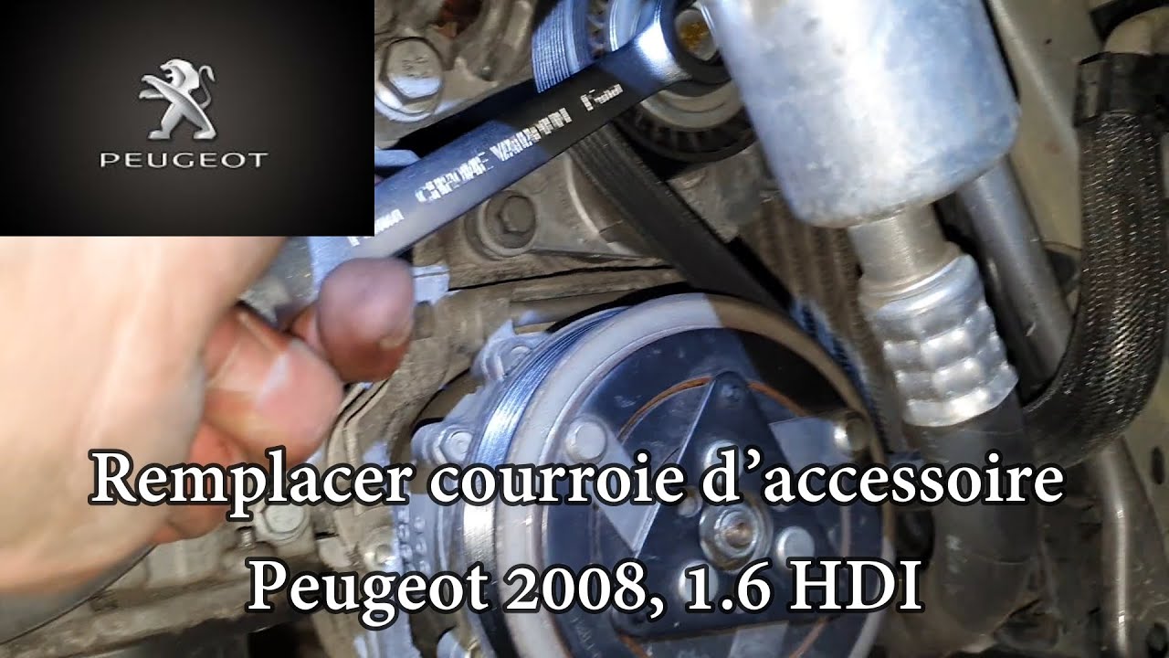 Changer courroie d'accessoire PEUGEOT 2008, 1.6 HDI 