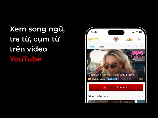 Xem video YouTube song ngữ, tra từ, cụm từ trên app eJOY English 2 | eJOY English