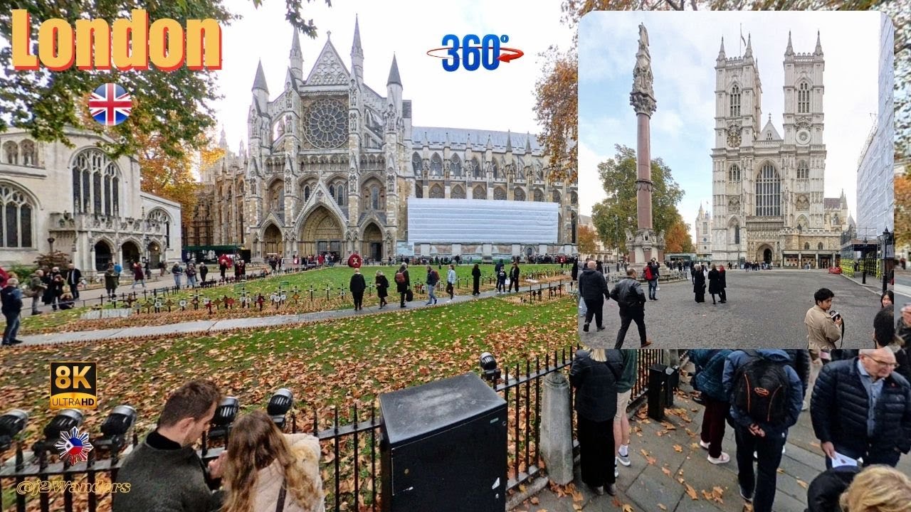 London 8K VR | Walking Tour Around Westminster Abbey | 
