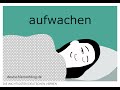 aufwachen | Konjugation, Bedeutungen &amp; Beispiele | 200 deutsche Verben (014/200)