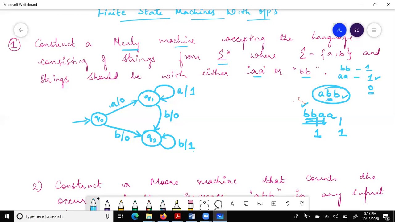 Part 2 : Problems Moore & Mealy Machines - YouTube
