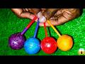 4 Colorful Giant Lollipops Unboxing &amp; Satisfying Wrap Peel 🍭#asmr #satisfying #usa