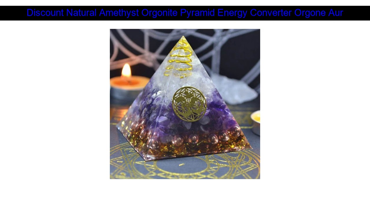 Buy Natural Amethyst Orgonite Pyramid Energy Converter Orgone Aura Chakra Resin Decorative Craft De