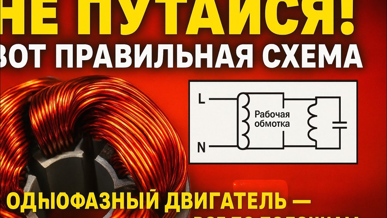 Схема соединения катушек 1ф двигателя 