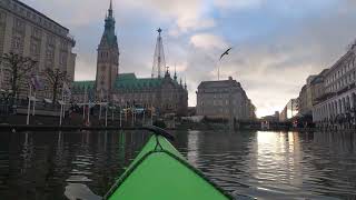 Kayaking in 2°C cold, Hamburg, Germany, Alster, Binnenalster, with Bach 528!
