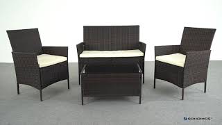 SONGMICS Patio Furniture Set Assembly Video UGGF002BR1&UGGF002B01