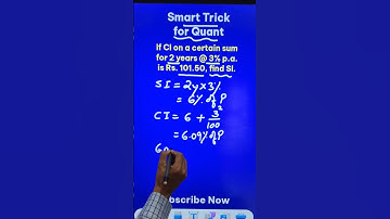 Given Compound Interest - Find Simple Interest II Short Trick only 1% Know #youtubeshorts #interest
