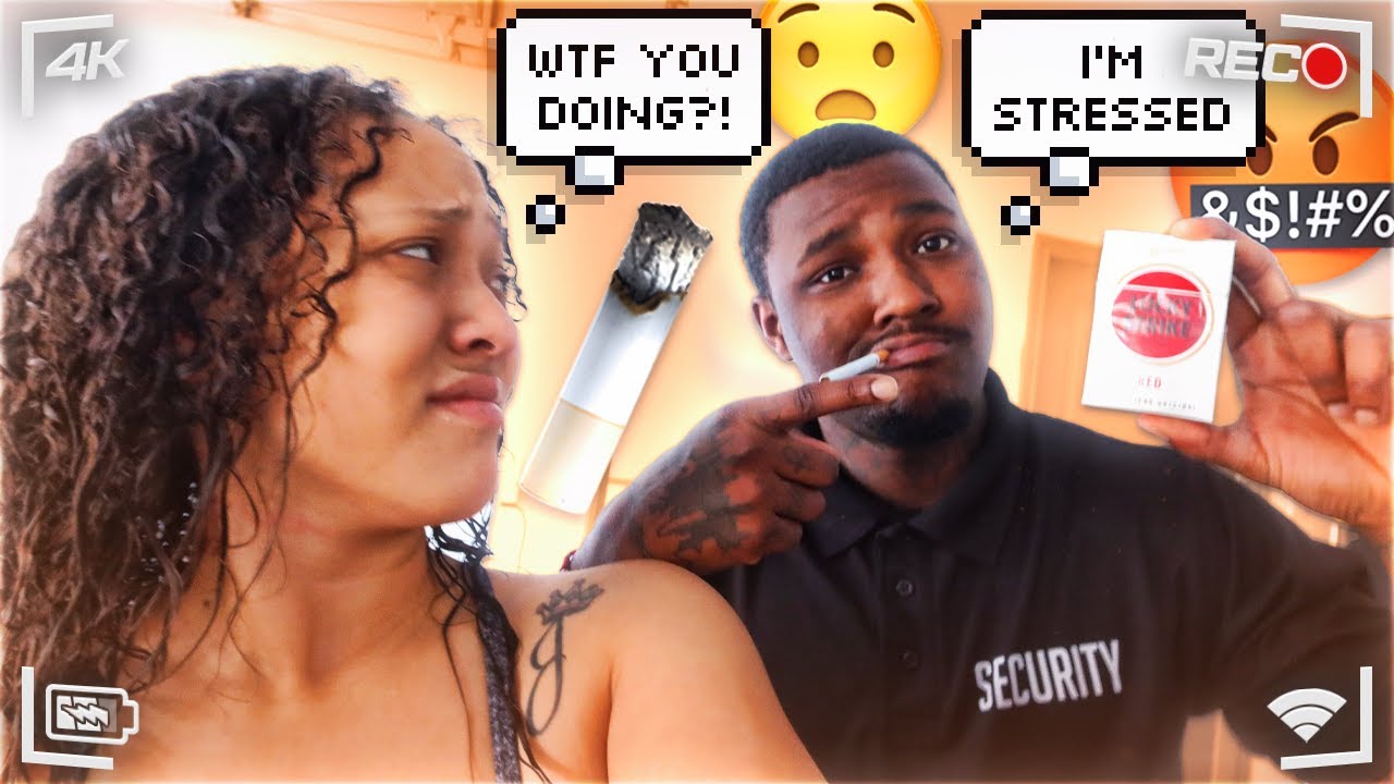 SMOKING CIGARETTES PRANK ON GIRLFRIEND !!!!!!! HER REACTION IS PRICELESS