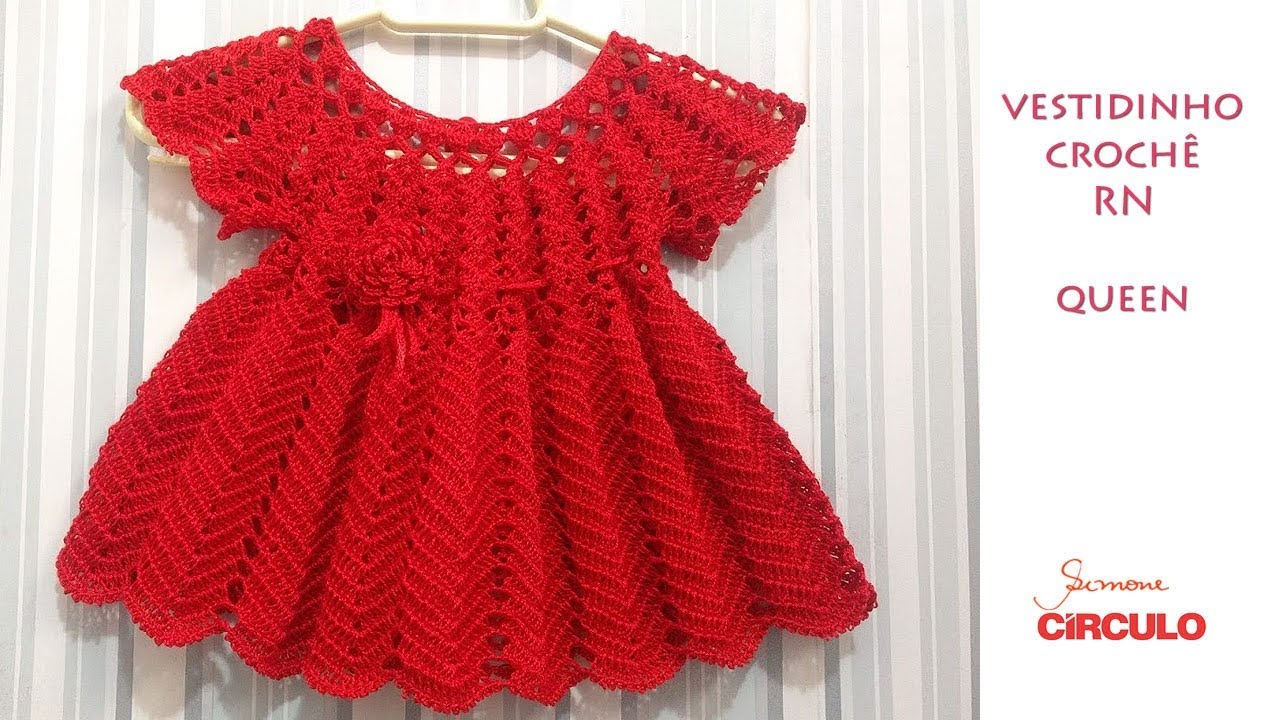 vestido para bebe recem nascido em croche