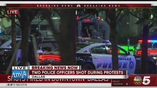 2 police officers shot at Dallas 'Black Lives Matter' protest
