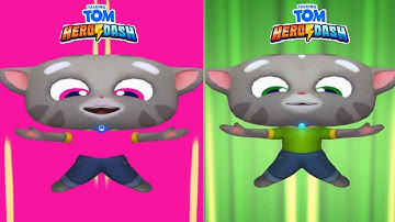 TALKING TOM HERO DASH -- HERO TOM & PINK HERO TOM RUNNING IN CLASSIC RUN FUNNY FAIL MIRROR MODE
