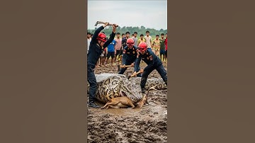 Giant Python Was Swallowing the Deer! Unbelievable Rescue Operation 🔥