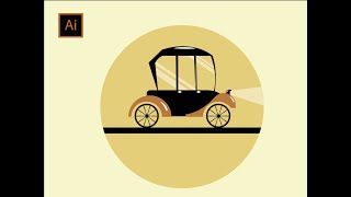 How to Draw an Old Car  Flat Design   Adobe Illustrator Tutorials screenshot 1