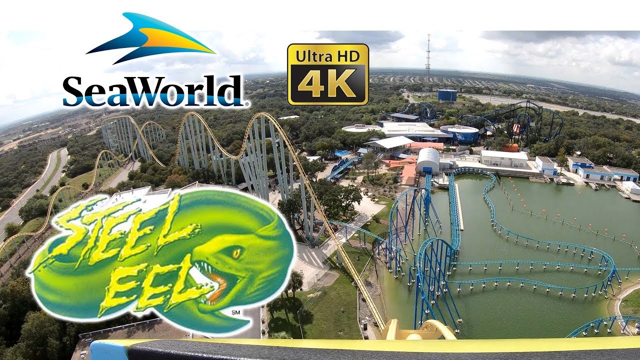 2018 SeaWorld San Antonio Steel Eel On Ride Front and Back Seat Ultra