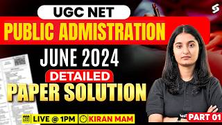 UGC NET Public Administration Previous Year Question Paper | UGC NET Public Administration by Kiran
