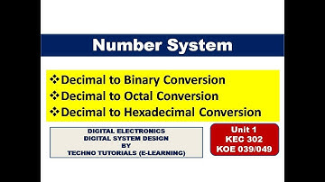 U1 L1.2 |  Decimal To Octal | Decimal to Hexadecimal | decimal to different base conversion
