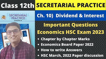 Dividend and Interest Important Questions for HSC 2023