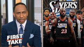 FIRST TAKE | Stephen A. REACTS as Kevin Durant Compares LeBron's 76ers Run to His Warriors Era