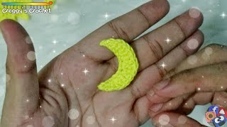 Crochet Moon Applique Tutorial