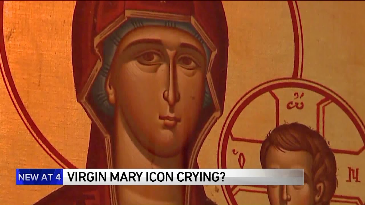 newspaper mockup Worshippers say weeping Virgin Mary is a `miracle`