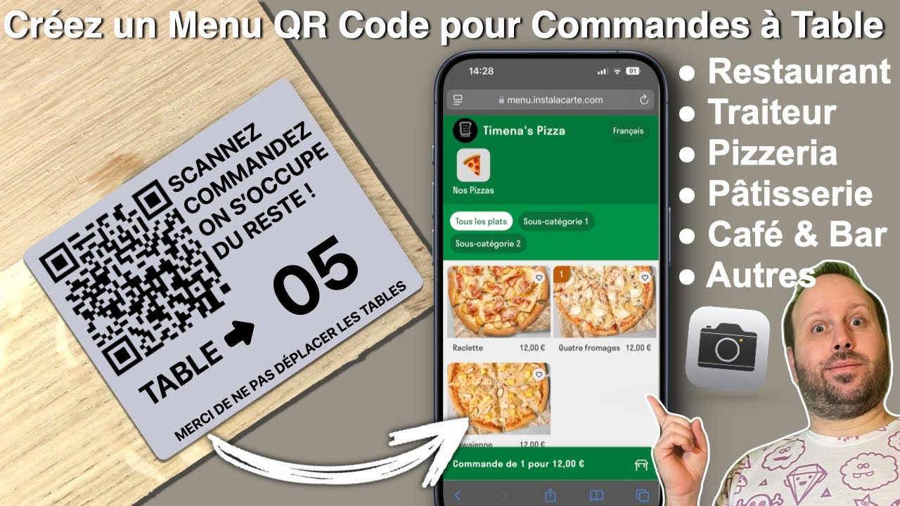 Créer un Menu QR Code pour Commande à Table (Restaurant, Traiteur, Pizzeria, Café et Bar & d'autres)