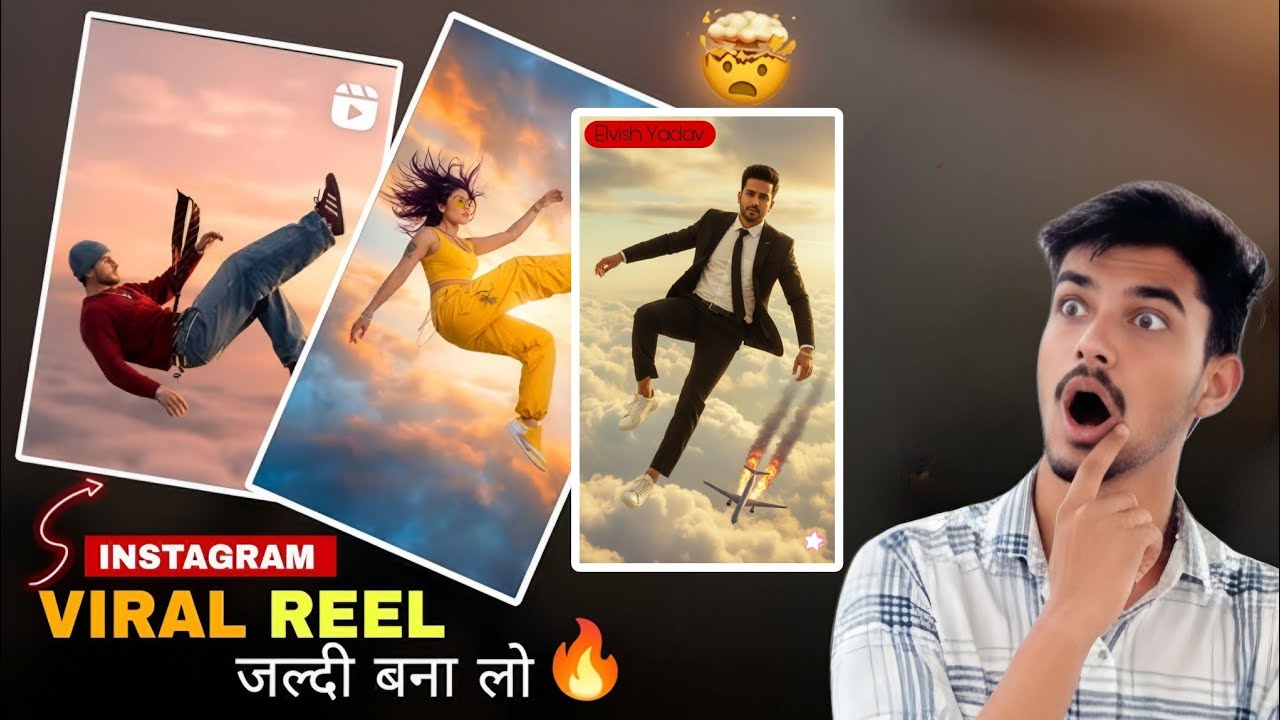 Instagram Viral Man Flying Effect 🔥 Sky Flying Video Editing Tutorial | Mobile Editing