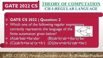 GATE CS 2022|Q2:Which one of the following regular expressions correctly represents the language of