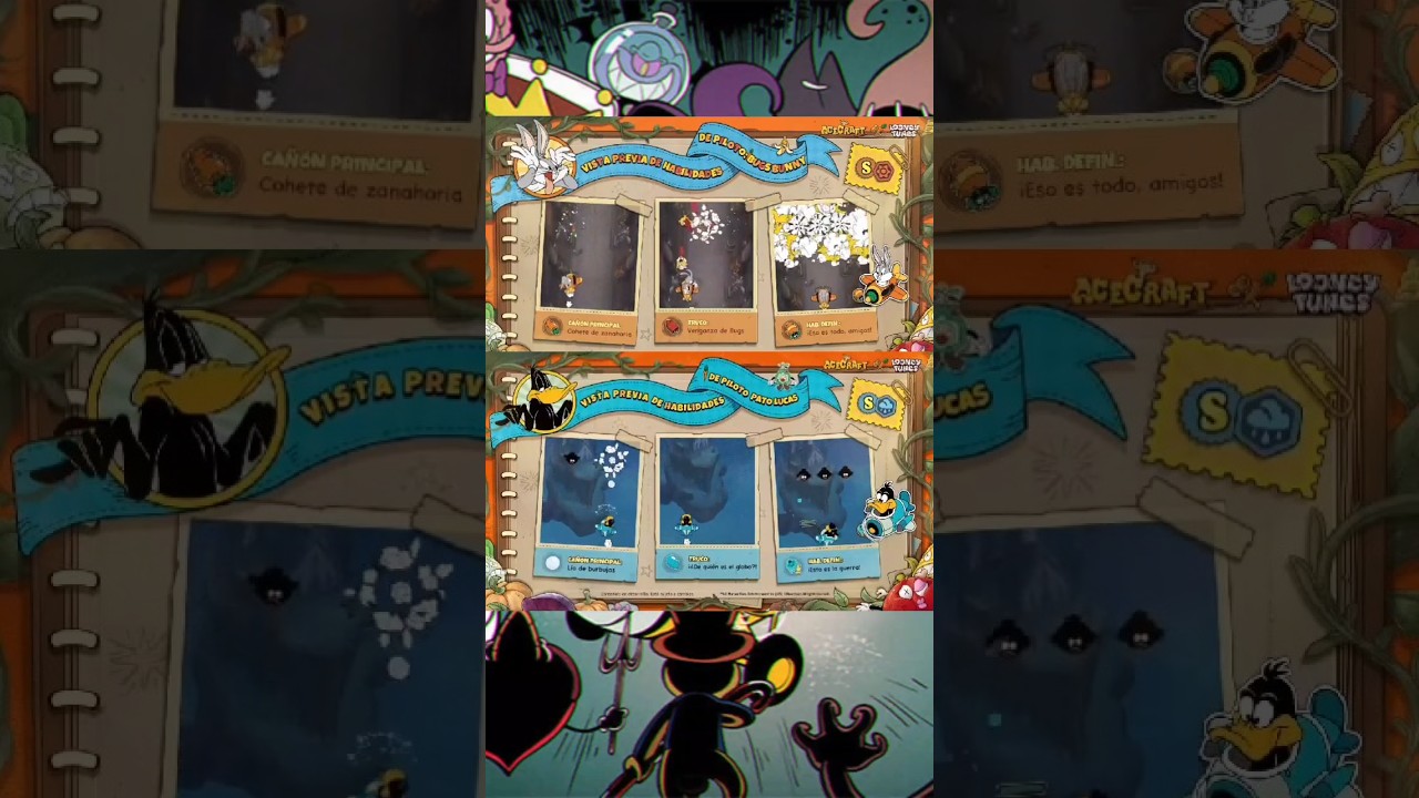 "Habilidades de Bugs Bunny y el Pato Lucas en Acecraft" 