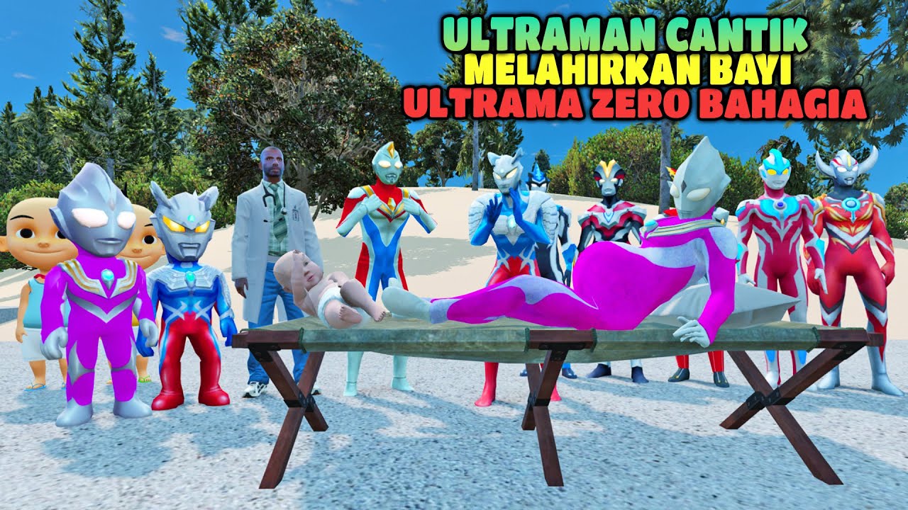 ULTRAMAN CANTIK HAMIL AKAN MELAHIRKAN BAYI, ULTRAMAN ZERO DAN UPIN IPIN BAHAGIA - GTA 5 ULTRAMAN