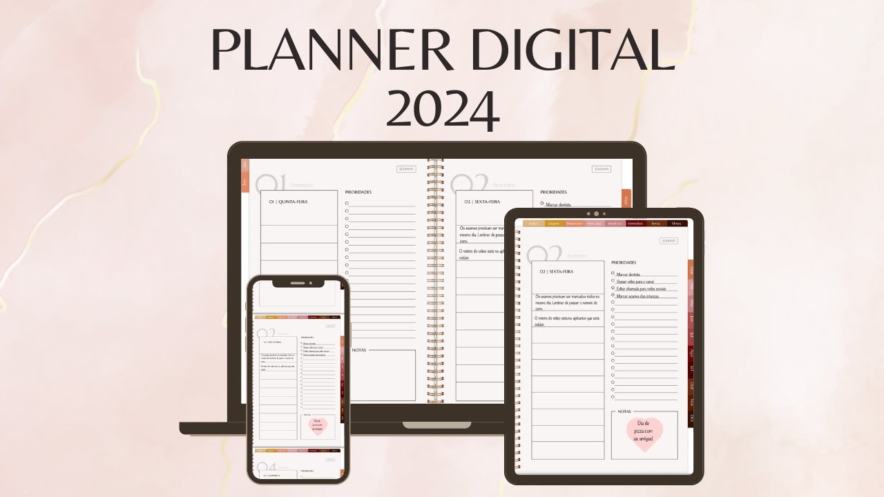 MELHOR PLANNER DIGITAL 2024 para CELULAR, TABLET E COMPUTADOR - Agenda ...