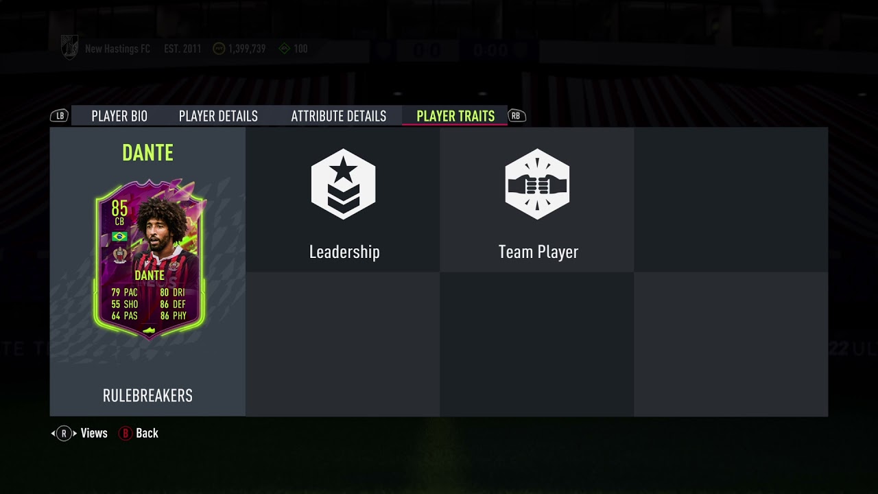 85 Dante Rulebreakers SBC FIFA 22