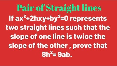 Pair of straight lines