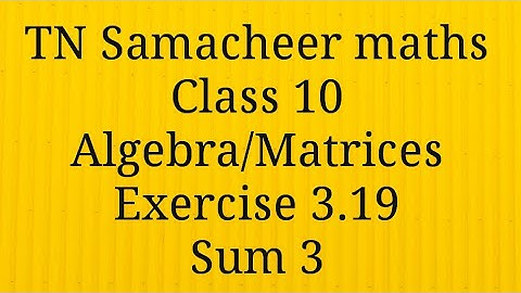 Sum 3 Exercise 3.19 Class 10 Algebra Tamilnadu Samacheer maths Nithyaganesh Maths